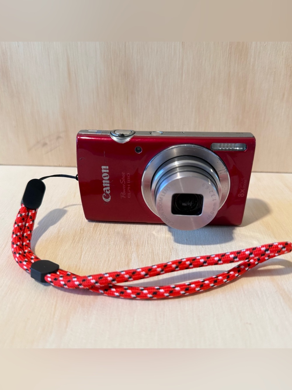 Canon PowerShot ELPH 180 Red 20MP Dig Camera Tested Good w/Bundle Read Info Blw